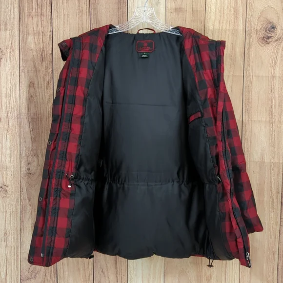 Lauren Ralph Lauren Buffalo Plaid Down Jacket Drawstring Waist Hood Faux… - Picture 12 of 17
